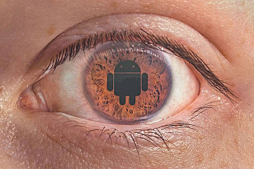 Eye with android in the center