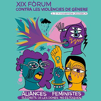 cartell amb 4 feministes lluitadores. Dona sensació de força i creativitat