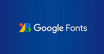 Google Fonts on blue background