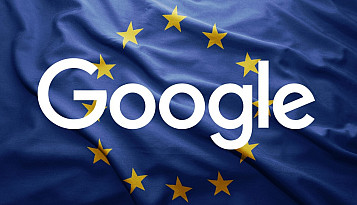 bandera de la UE y encima Google