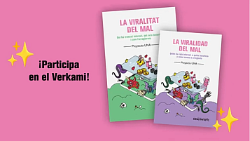 Les dues portades (català i espanyol) del llibre: als llibre una il·lustració d'un mòbil amb elements fantàstics al voltant